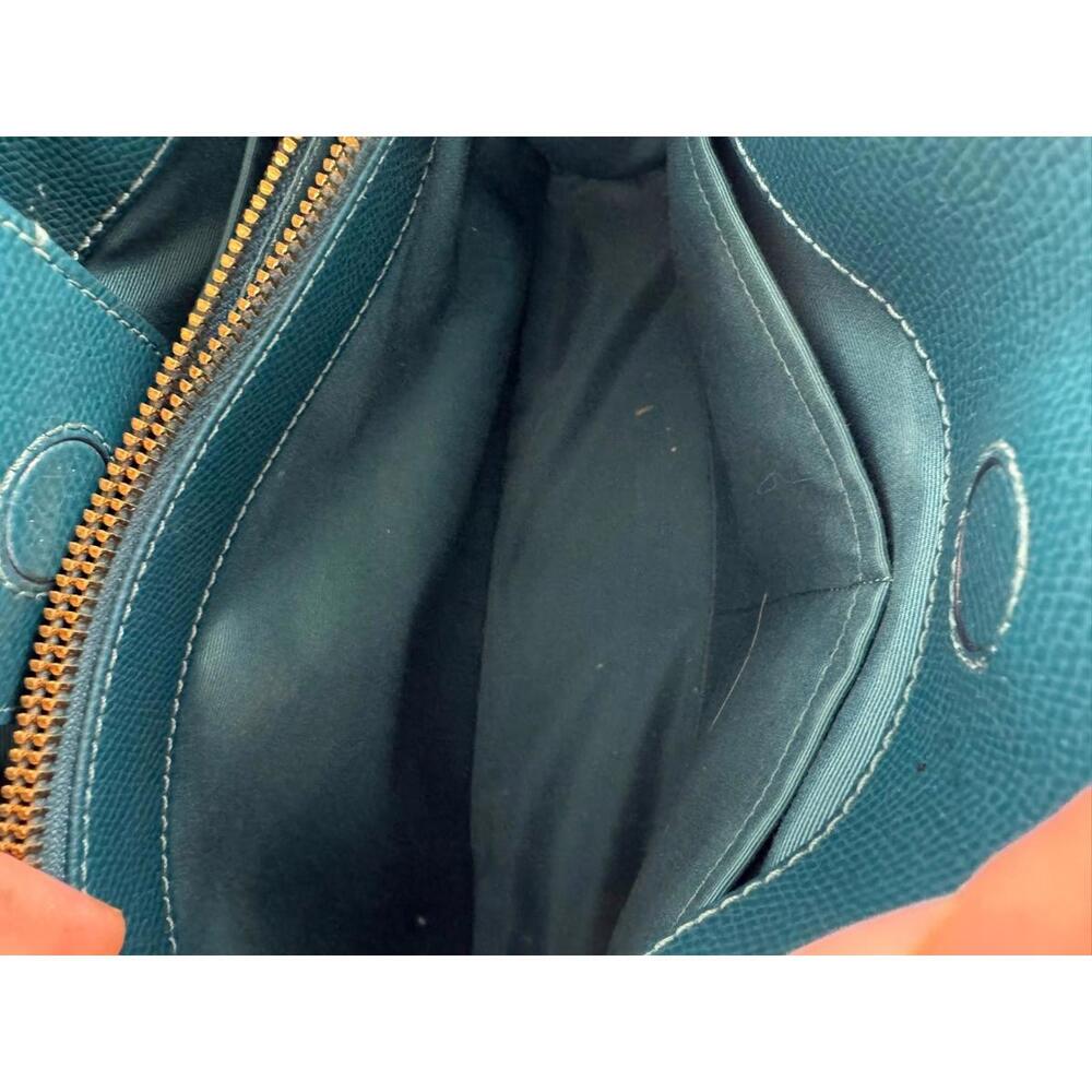 Coach Margot Leather Satchel Carryall Deep Turquoise - Picture 5 of 9